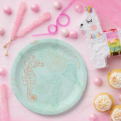 Aqua-Ozean-Seepferd-Motiv-Papierplatte Pappteller (Party)