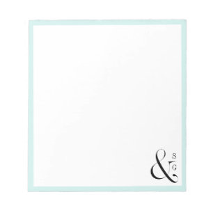 Aqua-Paar's monogram personalisiert Stationery Notizblock