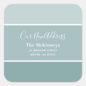 Aqua Paint Swatch Neue Adresse Quadratischer Aufkleber (Vorderseite)