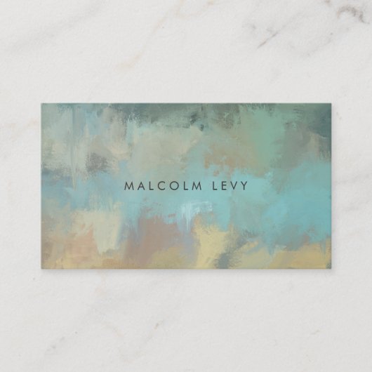 Aqua Painting Textured Distress Business Cards Terminkarte (Vorderseite)