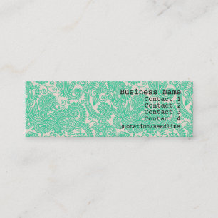 Aqua Paisley Muster moderne schmale Visitenkarte