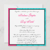 Aqua Paisley Peacock Indian Wedding Einladung (Rückseite)