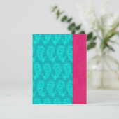 Aqua Paisley Peacocks Indian Wedding RSVP Karte (Stehend Vorderseite)