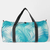 Aqua Palm Fronds Travel Duffel Bag Duffle Bag (Rückseite)