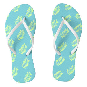 Aqua Palm Leaf Muster tropisch Badesandalen