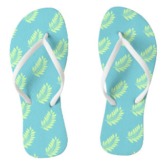 Aqua Palm Leaf Muster tropisch Badesandalen