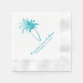 Aqua Palm Trees Beach Wedding Serviette (Vorderseite)