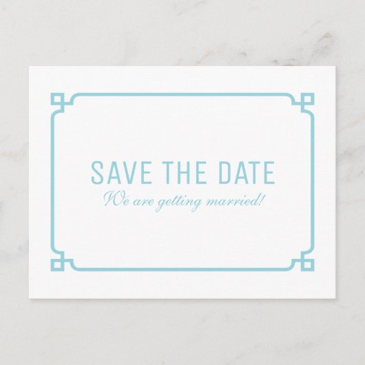 Aqua Paradise Deko Chic Save the Date Postkarte (Vorderseite)