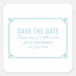 Aqua Paradise Deko Chic Save the Date Quadratischer Aufkleber