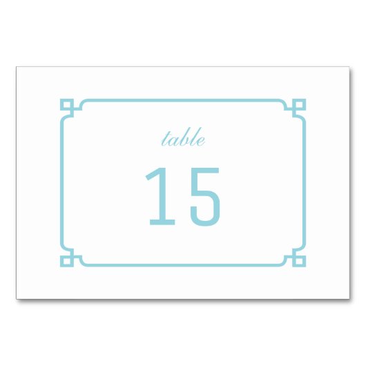 Aqua Paradise Deko Chic Table Card Tischnummer (Vorderseite)