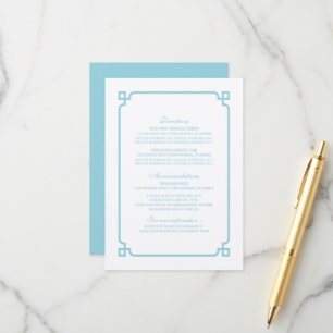 Aqua Paradise Deko Chic Wedding Info Card Begleitkarte