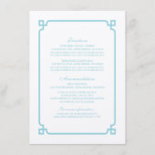 Aqua Paradise Deko Chic Wedding Info Card Begleitkarte (Vorderseite)
