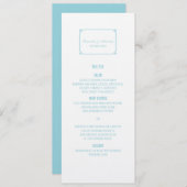 Aqua Paradise Deko Chic Wedding Menu Menükarte (Vorne/Hinten)