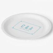 Aqua Paradise Deko Chic Wedding Pappteller (Schrägansicht)