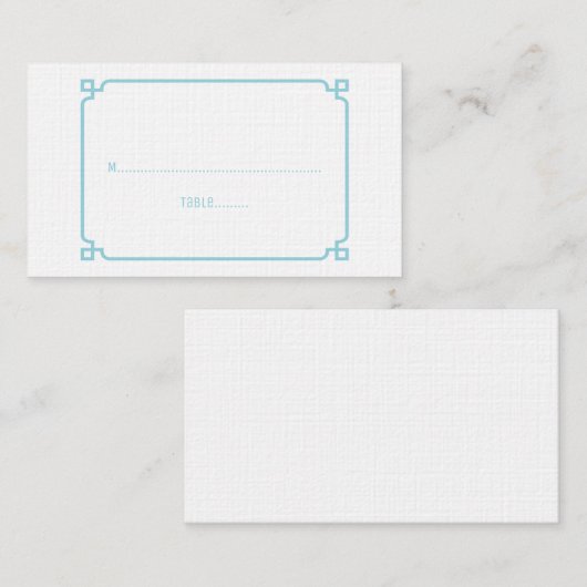 Aqua Paradise Deko Chic Wedding Platzkarten (Vorne/Hinten)