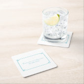 Aqua Paradise Deko Chic Wedding Rechteckiger Pappuntersetzer (Vor Ort)