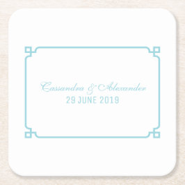 Aqua Paradise Deko Chic Wedding Rechteckiger Pappuntersetzer