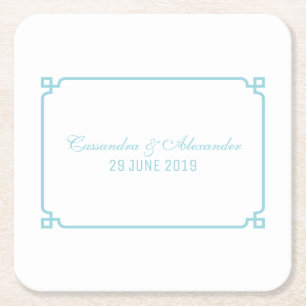 Aqua Paradise Deko Chic Wedding Rechteckiger Pappuntersetzer
