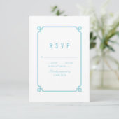Aqua Paradise Deko Chic Wedding RSVP Karte (Stehend Vorderseite)