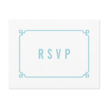 Aqua Paradise Deko Chic Wedding RSVP Postcard