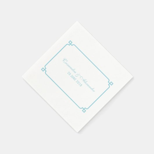 Aqua Paradise Deko Chic Wedding Serviette (Ecke)