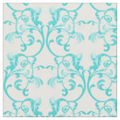 Aqua Parisian Damask Muster Fabric Stoff (Nahaufnahme)