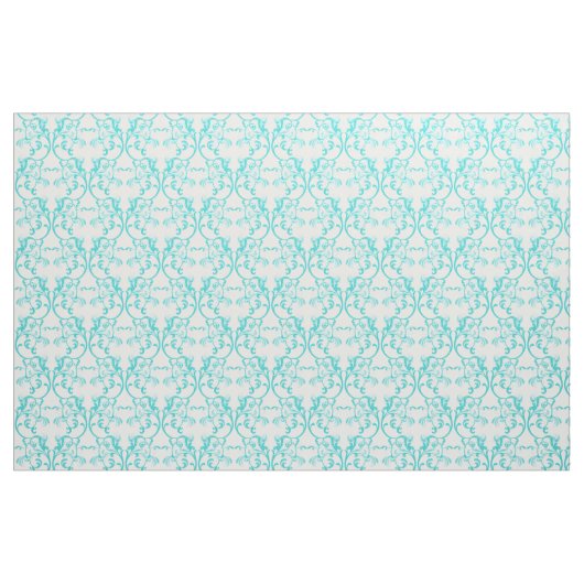Aqua Parisian Damask Muster Fabric Stoff (Fat Quarter (45,7 x 55,9 cm))