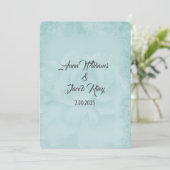 Aqua Pastel Hochzeit Rose Hintergrund Einladung (Stehend Vorderseite)