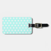 Aqua Pastel Polka Dot Gepäckanhänger (Vorderseite horizontal)