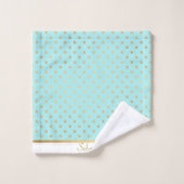 AQUA PASTEL SPOT PERSONALISIERT TOWEL SET (Waschlappen)
