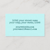 Aqua Pastel Swirl bildet Künstler Visitenkarte (Rückseite)