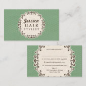 Aqua Pattern Hair Stylist Termine Karten (Vorne/Hinten)