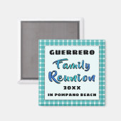 Aqua Pattern Keepake Souvenir Familie Wiedersehen Magnet (Vorderseite/Rückseite)