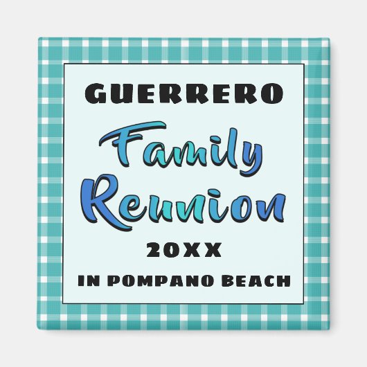 Aqua Pattern Keepake Souvenir Familie Wiedersehen Magnet (Vorne)