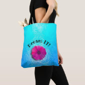 Aqua Pattern mit Fuchsia Vivid Blume Tasche (Von Nahem)