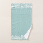 Aqua Patterns und Monogram Badetuch Set (Handtuch)