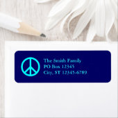 Aqua Peace Symbol Address Labels (Insitu)