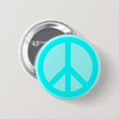 Aqua Peace Symbol Button (Vorne & Hinten)