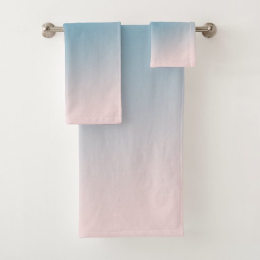 Aqua Peach Blush Ombre Badhandtuch Set (Insitu)