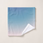 Aqua Peach Blush Ombre Badhandtuch Set (Waschlappen)