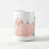 AQUA & PEACH GLITZER SEHEN AUTUMN PUMPKINS KAFFEETASSE (Mittel)