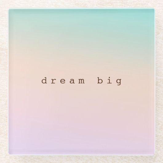 Aqua Peach Lila Pink Gefärbte Krawatte Ombre perso Glasuntersetzer (Vorderseite)