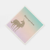 Aqua Peach Purple Pink Tie Dye Glitter Unicorn Serviette (Ecke)