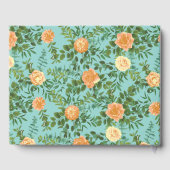 Aqua Peach Wedding Floral Rose Gästebuch (Rückseite)