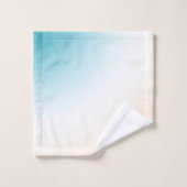 Aqua Peach White Ombre Badhandtuch Set (Waschlappen)