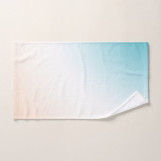 Aqua Peach White Ombre Badhandtuch Set (Handtuch)