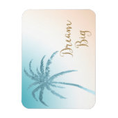 Aqua Peach White Palm Tree Gold Dream Magnet (Vertikal)