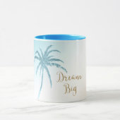  Aqua Peach White Palm Tree Gold Dream           Tasse (Zentrum)