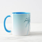 Aqua Peach White Palm Tree Gold Dream Tasse (Links)