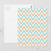 Aqua-peach, Zickzack Zigzag Postkarte (Vorne/Hinten)
